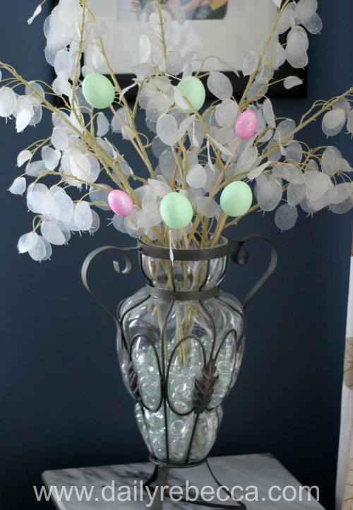 large vase with eggs