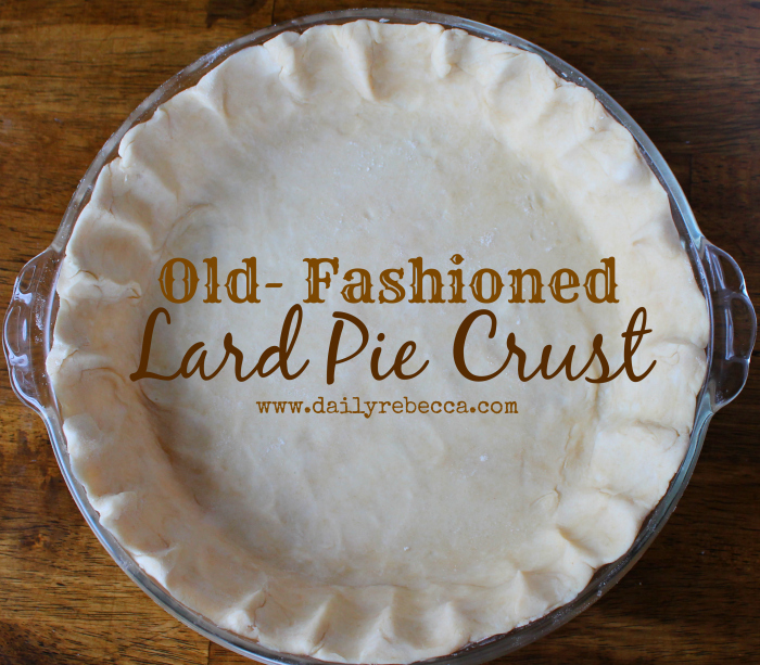 Old Fashioned Lard Pie Crust
